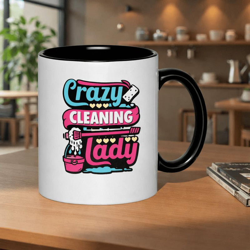 Tailorly Black Accent 11 oz Mug - sponge and bucket