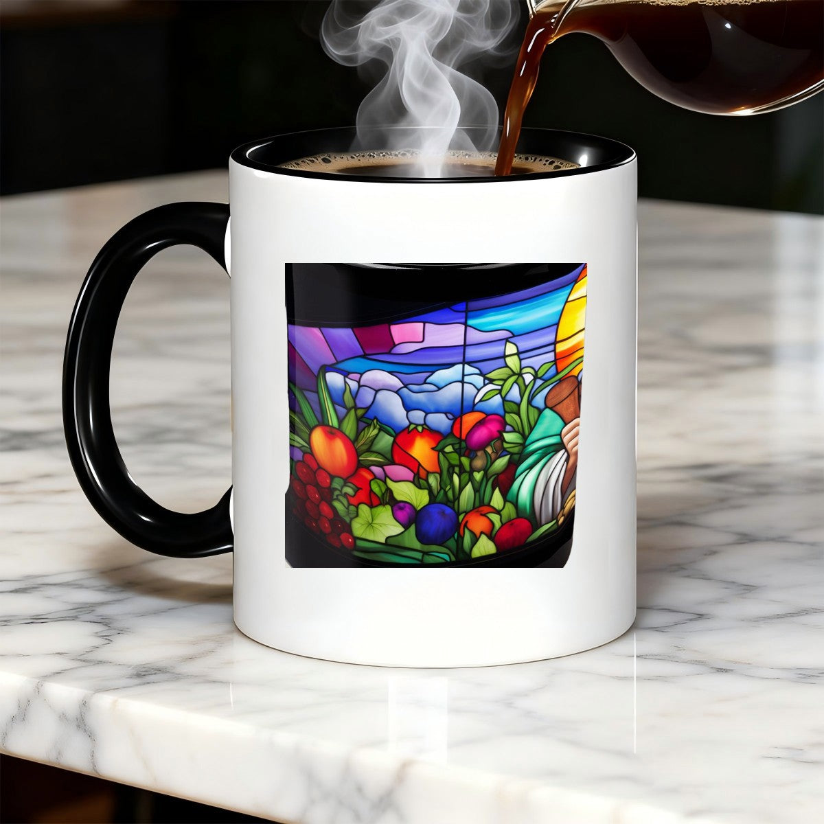 Tailorly Black Accent 11 oz Mug - creative mugs stylish versatile ceramic cup for daily use drink companion trending home kitchen