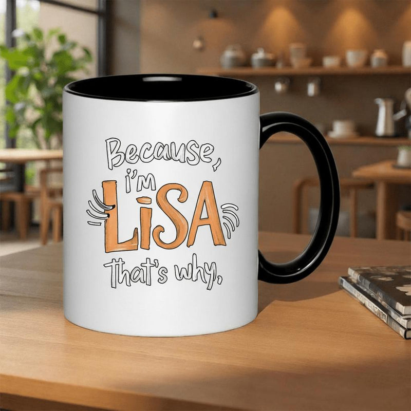 Tailorly Black Accent 11 oz Mug - funny name gift idea unique abstract goth grandparent