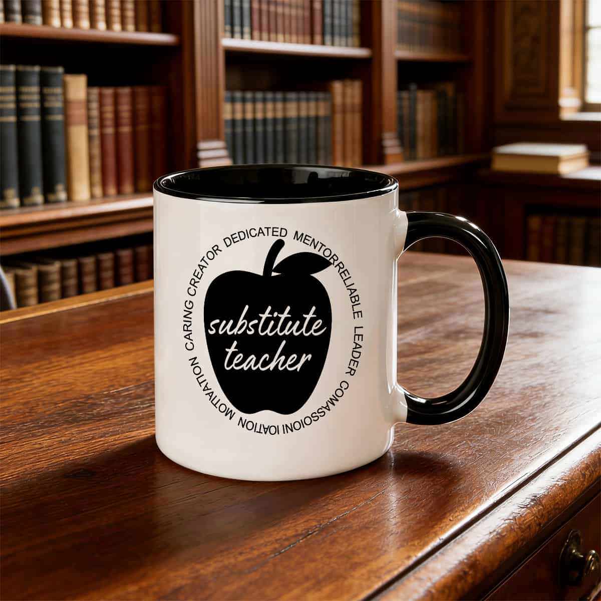 Tailorly Black Accent 11 oz Mug - 11oz mug compatible for designs durable tea cup with multicolor options teacher couple fathers day gifts use cup