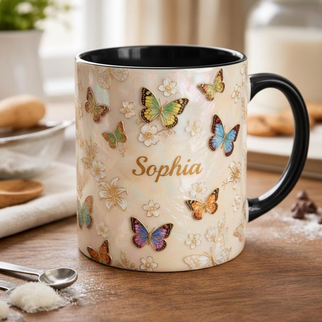 Tailorly Black Accent 11 oz Mug - Custom Name