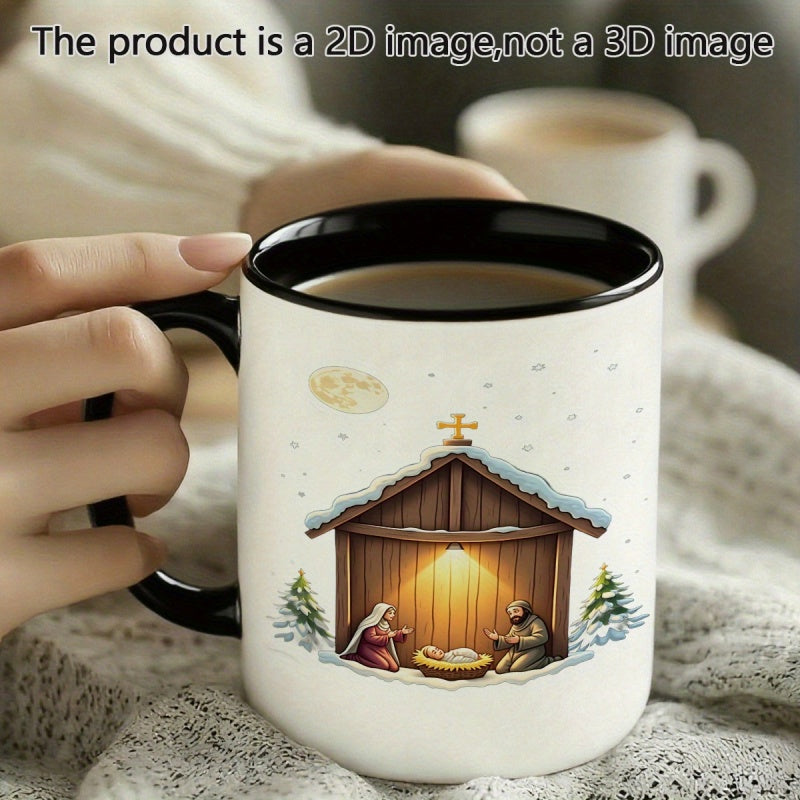 Tailorly Black Accent 11 oz Mug - christmas scene