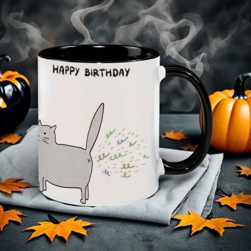 Tailorly Black Accent 11 oz Mug - birthday cat