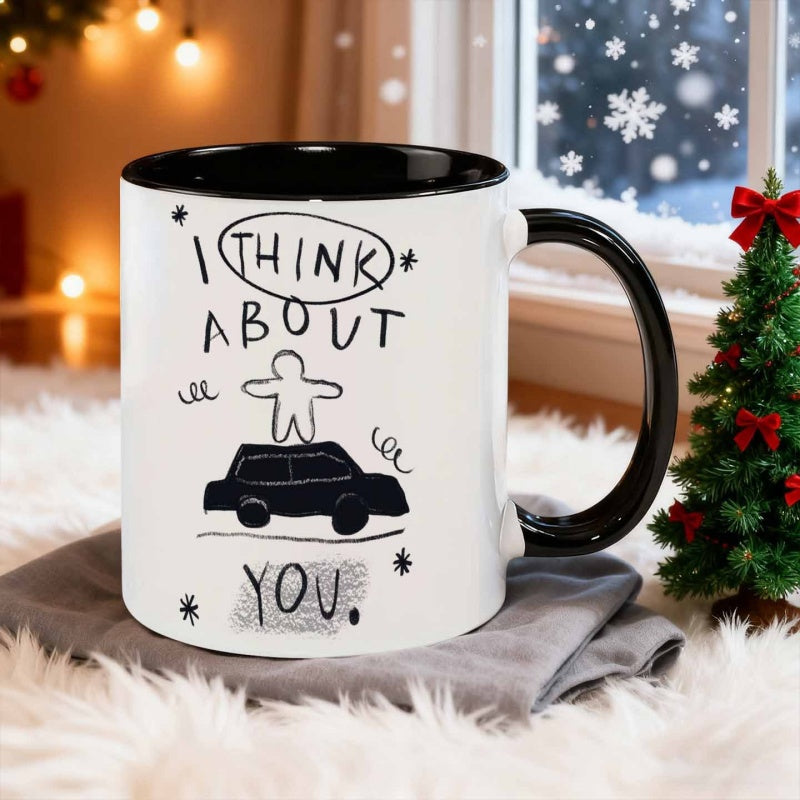 Tailorly Black Accent 11 oz Mug - 1pc 11oz ceramic mug coffee cup water cup heat reusable dishwasher safe multi purpose suitable for sentiment fans