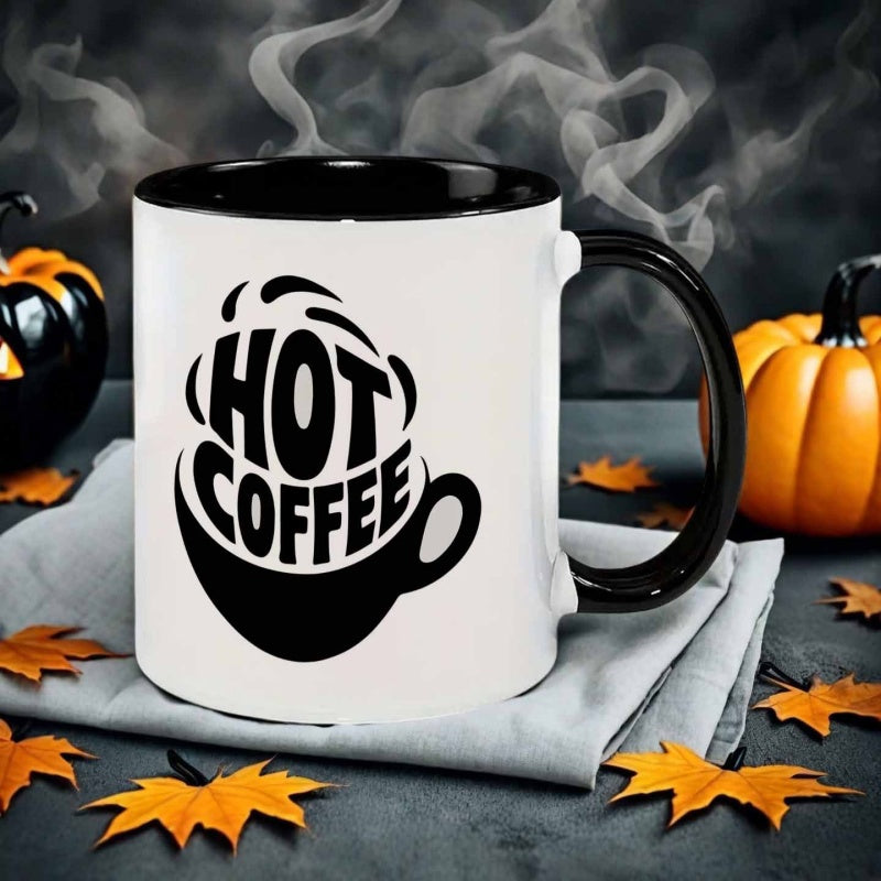 Tailorly Black Accent 11 oz Mug - minimalist hot coffee logo
