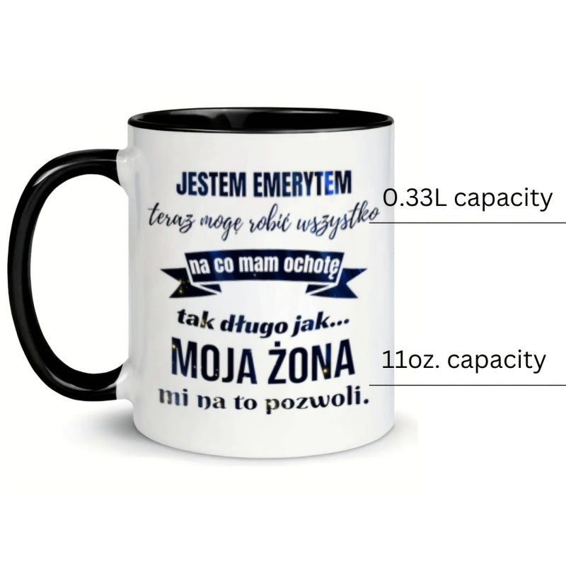 Tailorly Black Accent 11 oz Mug - 1pc ceramic coffee mug 11oz reusable multipurpose for ideal for birthday and holiday gifts hand wash
