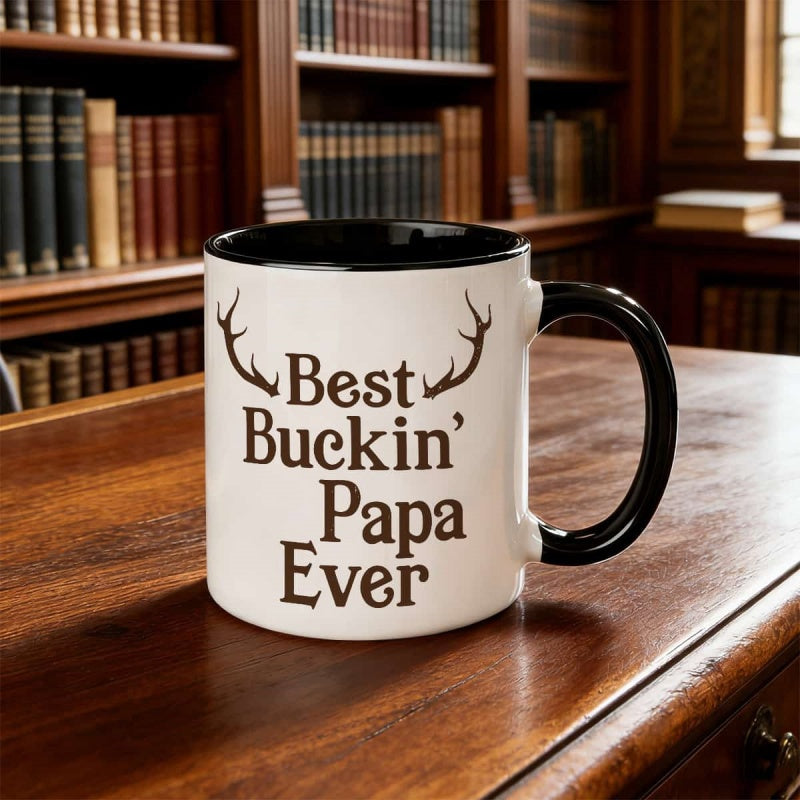 Tailorly Black Accent 11 oz Mug - best papa