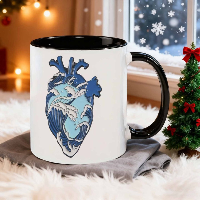 Tailorly Black Accent 11 oz Mug - blue design