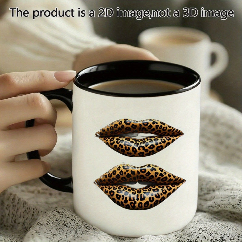 Tailorly Black Accent 11 oz Mug - leopard print