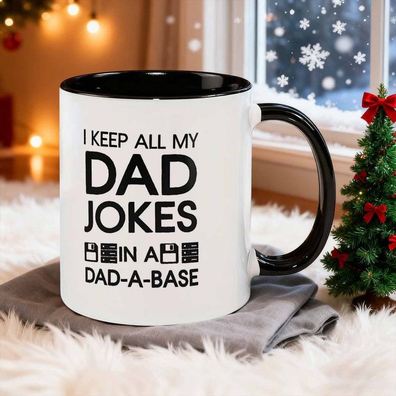 Tailorly Black Accent 11 oz Mug - "dad" text
