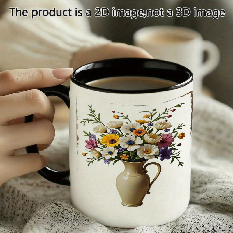 Tailorly Black Accent 11 oz Mug - still life floral