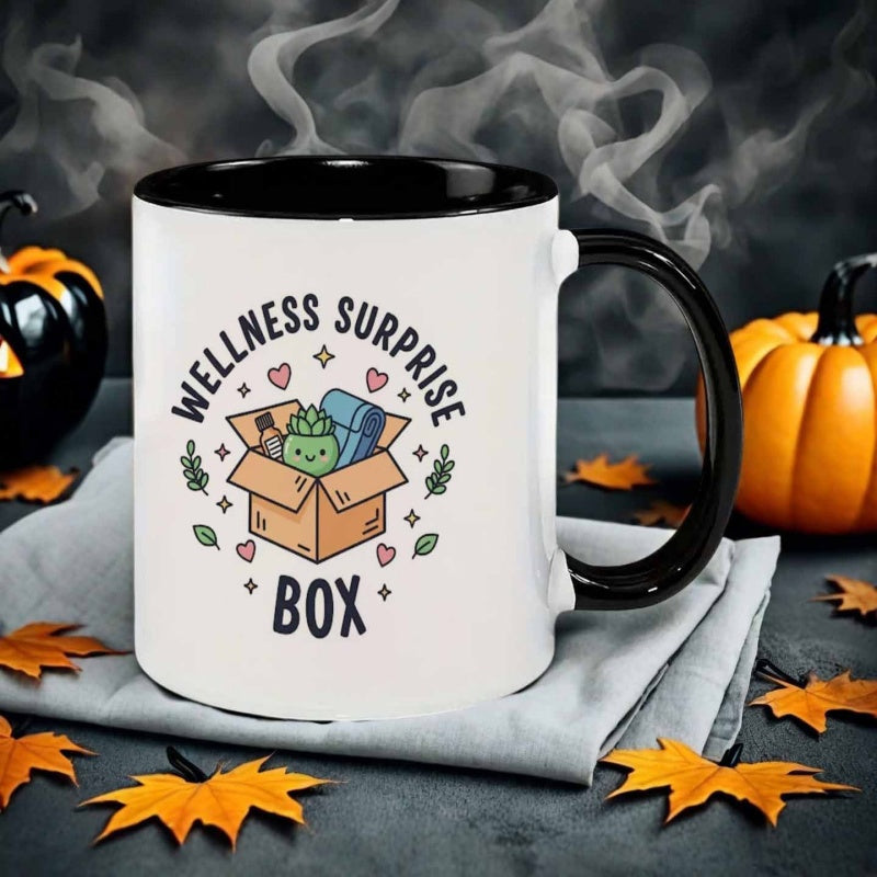 Tailorly Black Accent 11 oz Mug - adorable design healthy surprise box