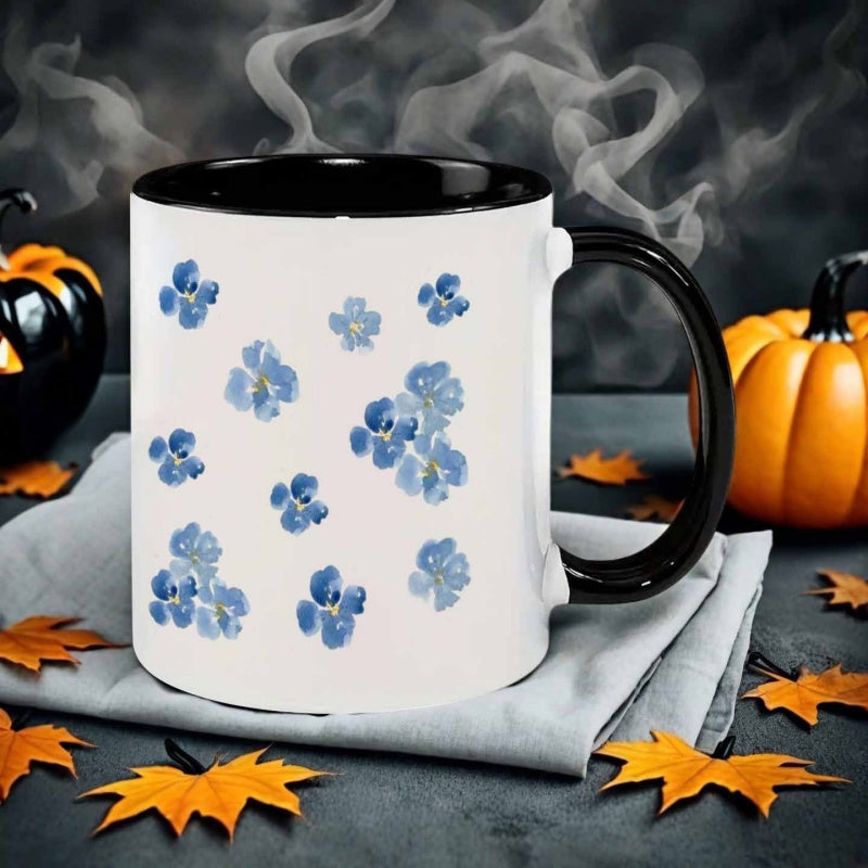 Tailorly Black Accent 11 oz Mug - fresh watercolor blue