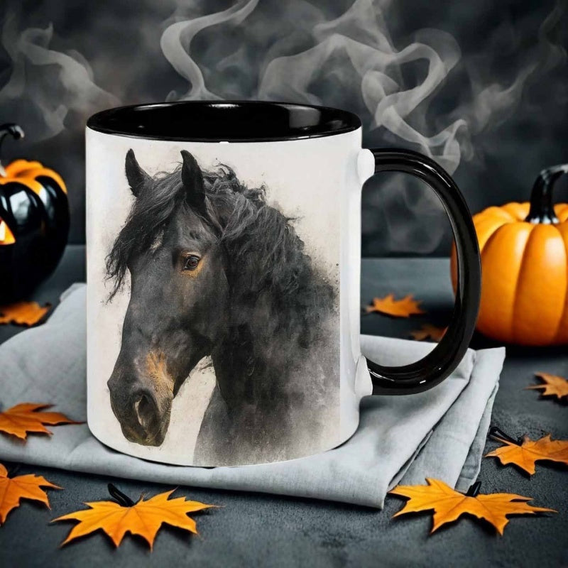 Tailorly Black Accent 11 oz Mug - ink style portrait