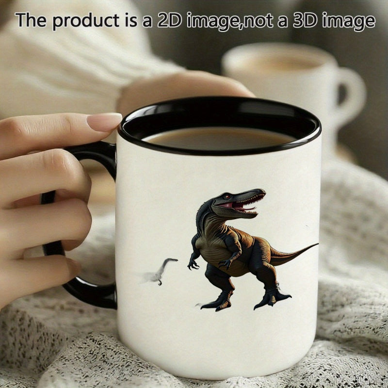 Tailorly Black Accent 11 oz Mug - dinosaur