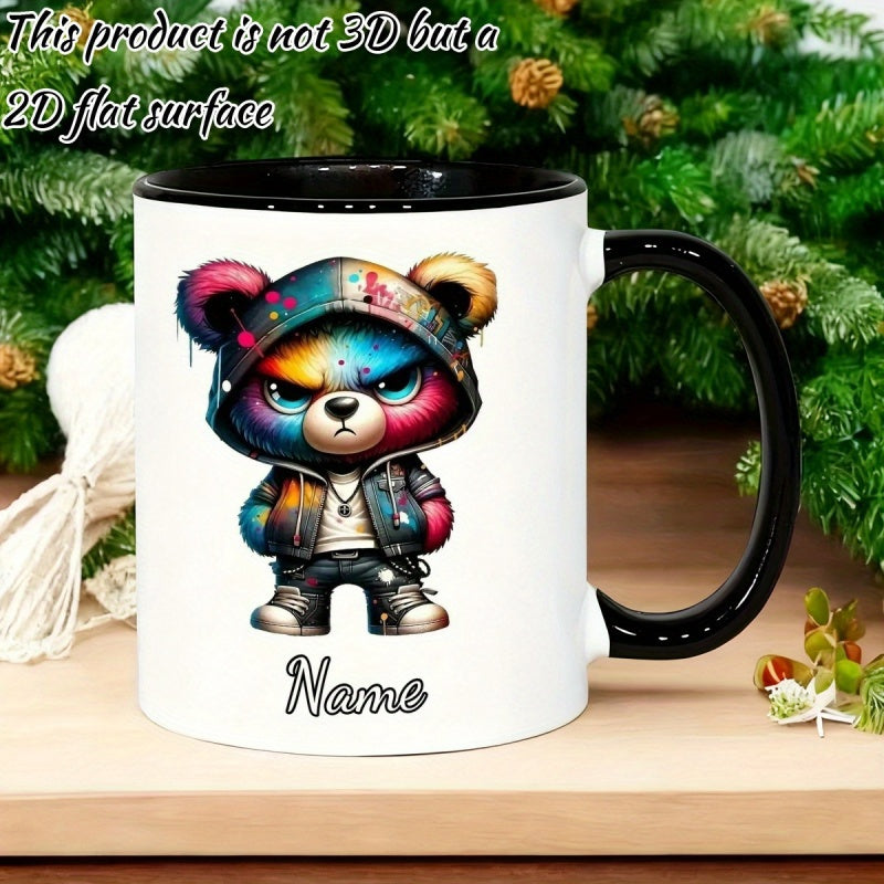 Tailorly Black Accent 11 oz Mug - customizable text street cute cartoon anime name