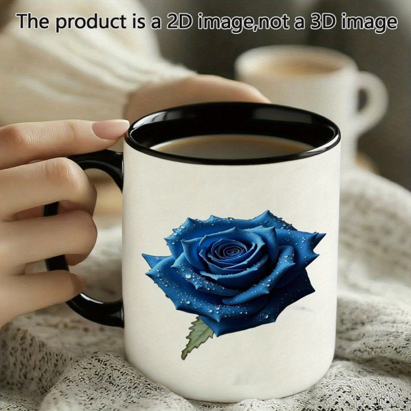 Tailorly Black Accent 11 oz Mug - blue rose