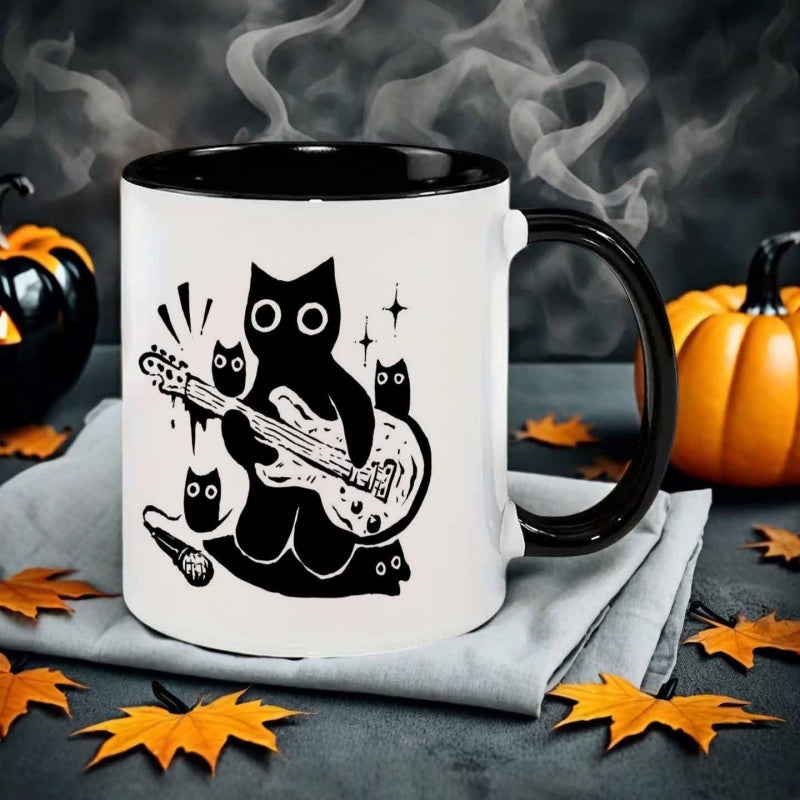Tailorly Black Accent 11 oz Mug - 1pc 111oz 1 ceramic mug coffee cup water cup heat 1reusable 1dishwasher safe 1multi purpose suitable for