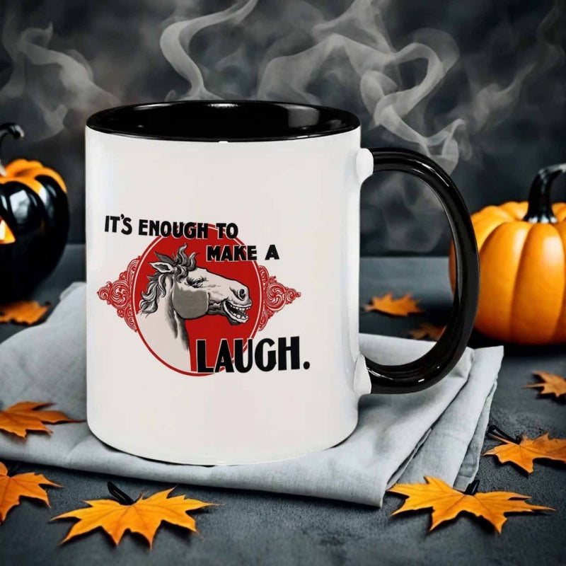 Tailorly Black Accent 11 oz Mug - humorous horse head