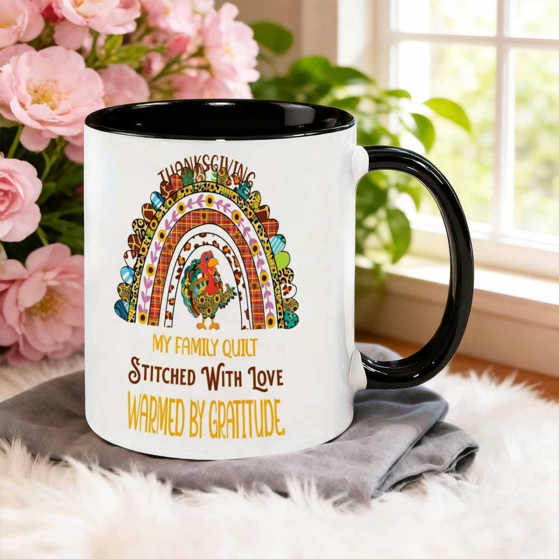 Tailorly Black Accent 11 oz Mug - thanksgiving turkey