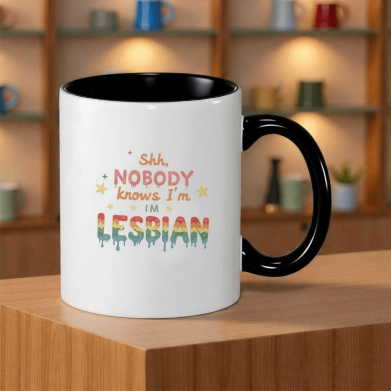 Tailorly Black Accent 11 oz Mug - rainbow