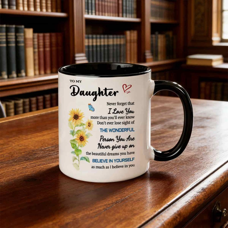 Tailorly Black Accent 11 oz Mug - daughter from mom dad valentine birthday gifts for daughter mother daughter gift coffee mug text