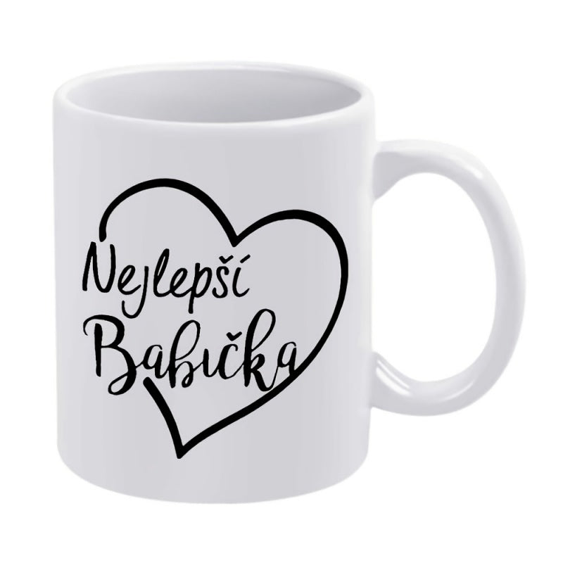 Tailorly White Ceramic 11 oz Mug - Minimalist Elegant Black Line Drawing Representing Eternal Family Love Heart
