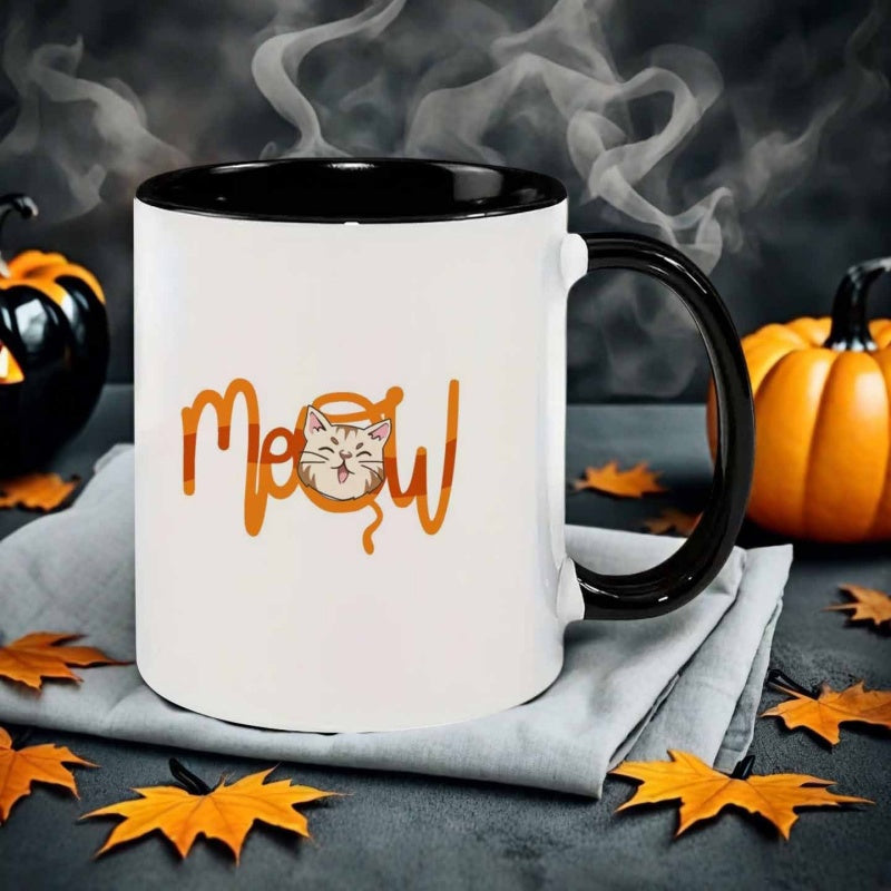 Tailorly Black Accent 11 oz Mug - letters cat