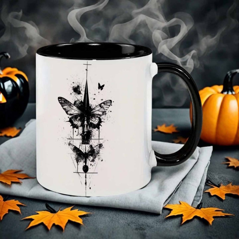 Tailorly Black Accent 11 oz Mug - ink style clock