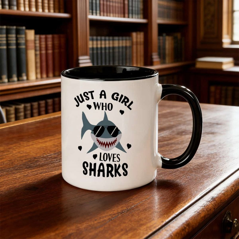 Tailorly Black Accent 11 oz Mug - hearts design