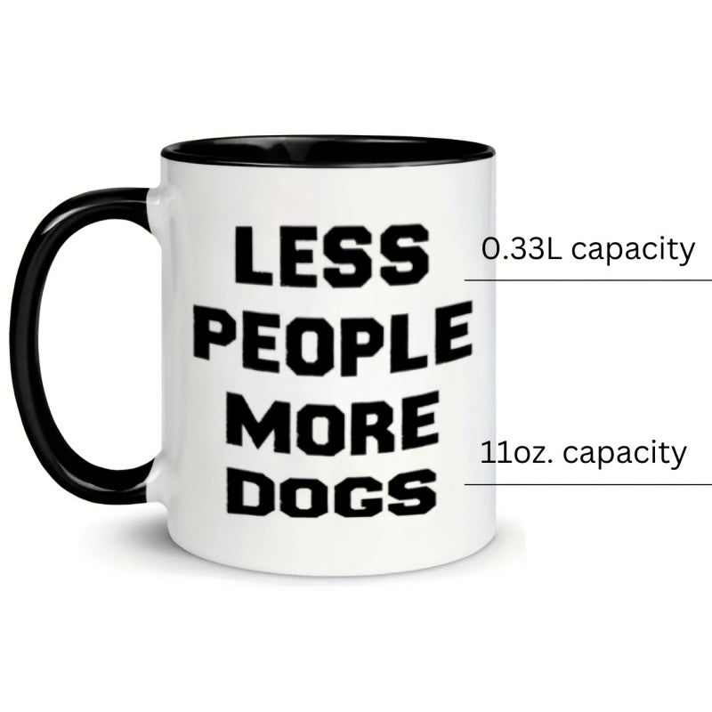 Tailorly Black Accent 11 oz Mug - less people dogs