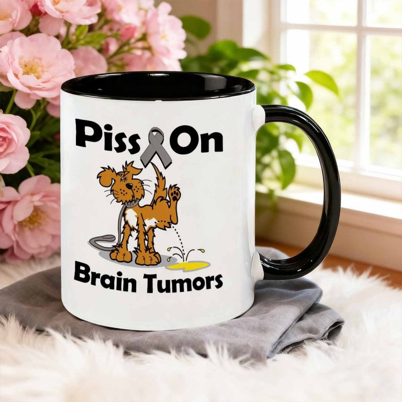 Tailorly Black Accent 11 oz Mug - brain awareness with dog