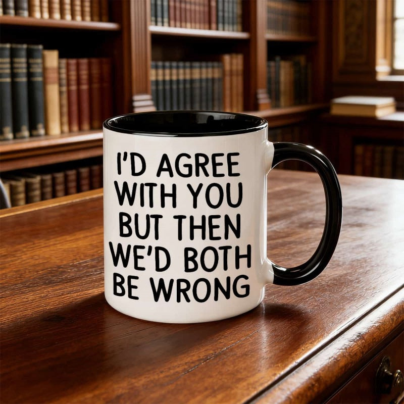 Tailorly Black Accent 11 oz Mug - 1pc 11oz ceramic coffee mug id but ceramic coffee mug ideal funny coffee mug for women and men hilarious novelty