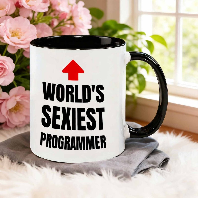 Tailorly Black Accent 11 oz Mug - minimal programmer joke print
