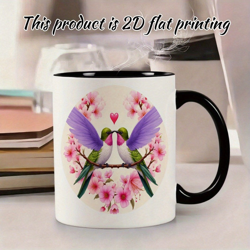 Tailorly Black Accent 11 oz Mug - hummingbird