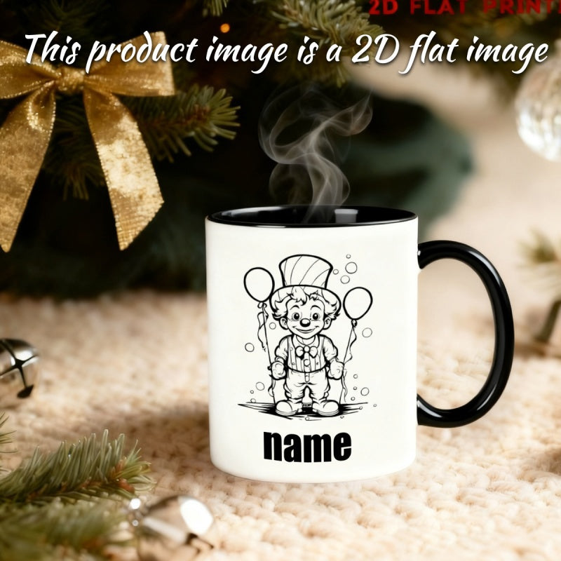 Tailorly Black Accent 11 oz Mug - cartoon clown