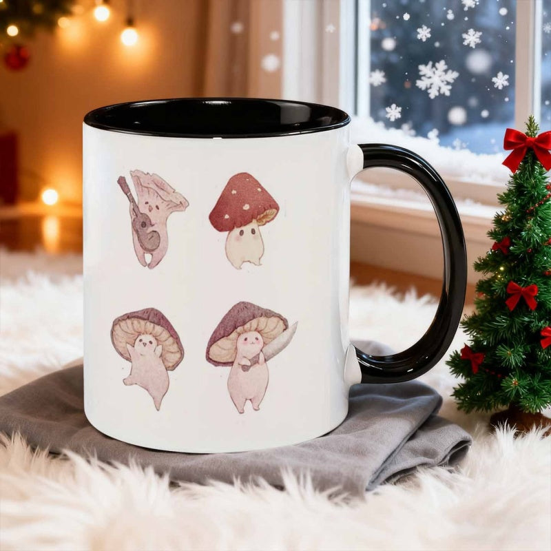 Tailorly Black Accent 11 oz Mug - 1pc 11 ounces blue decoration ceramic mug coffee cup water cup heat retaining reusable dishwasher safe and