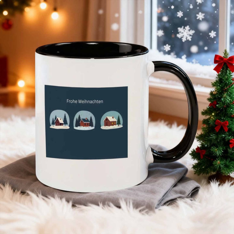 Tailorly Black Accent 11 oz Mug - present white christmas the sisters inn pine tree winter 1954