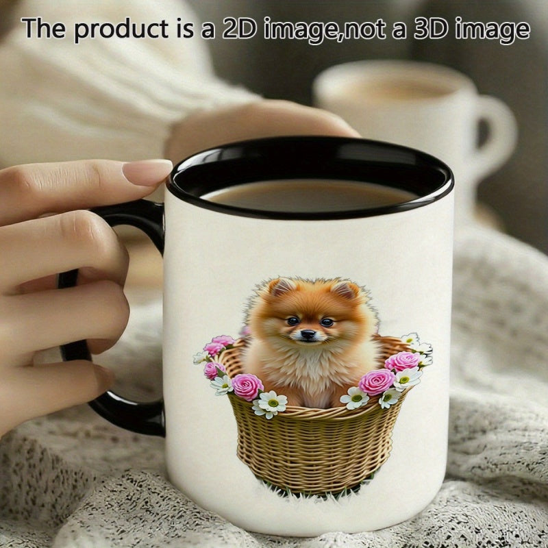 Tailorly Black Accent 11 oz Mug - cute pomeranian