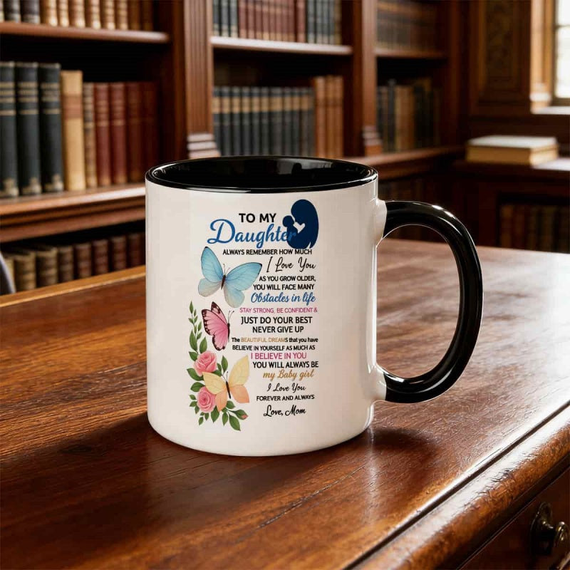 Tailorly Black Accent 11 oz Mug - mom message