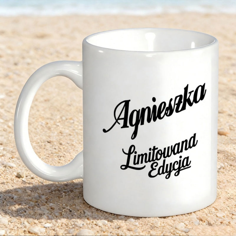 Tailorly White Ceramic 11 oz Mug - Classic Minimalist Ceramic Vessel Featuring Stylish Cursive Text Lettering Mug