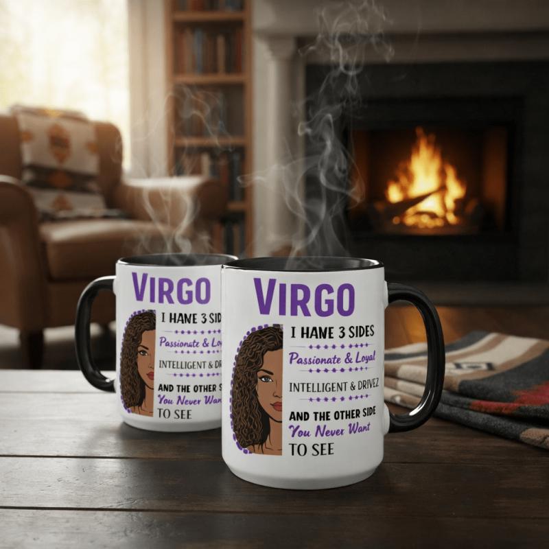Tailorly Black Accent 11 oz Mug - three and intelligent and driven text