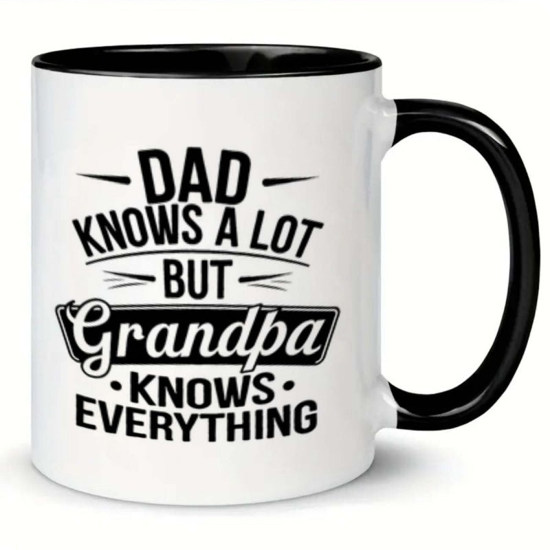 Tailorly Black Accent 11 oz Mug - funny grandpa coffee mug with dad but grandpa everything saying