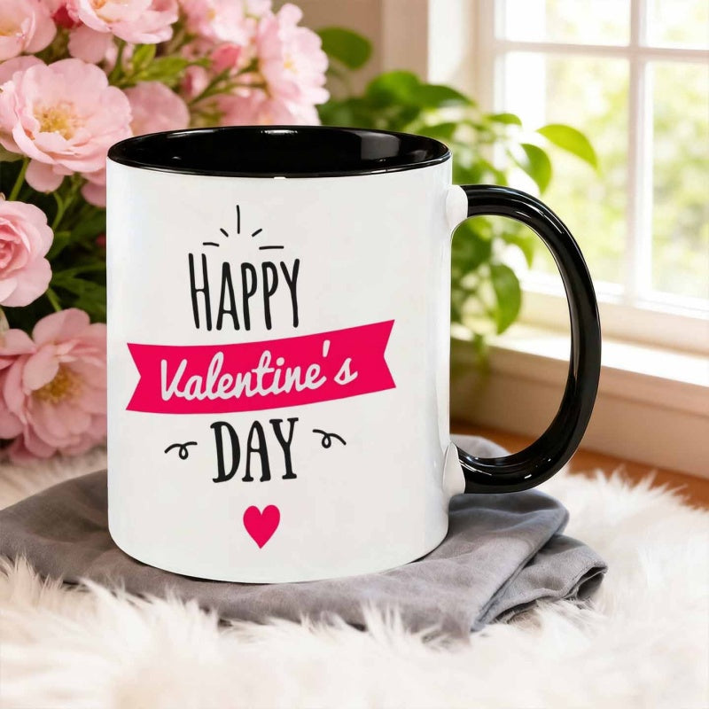 Tailorly Black Accent 11 oz Mug - valentines day message