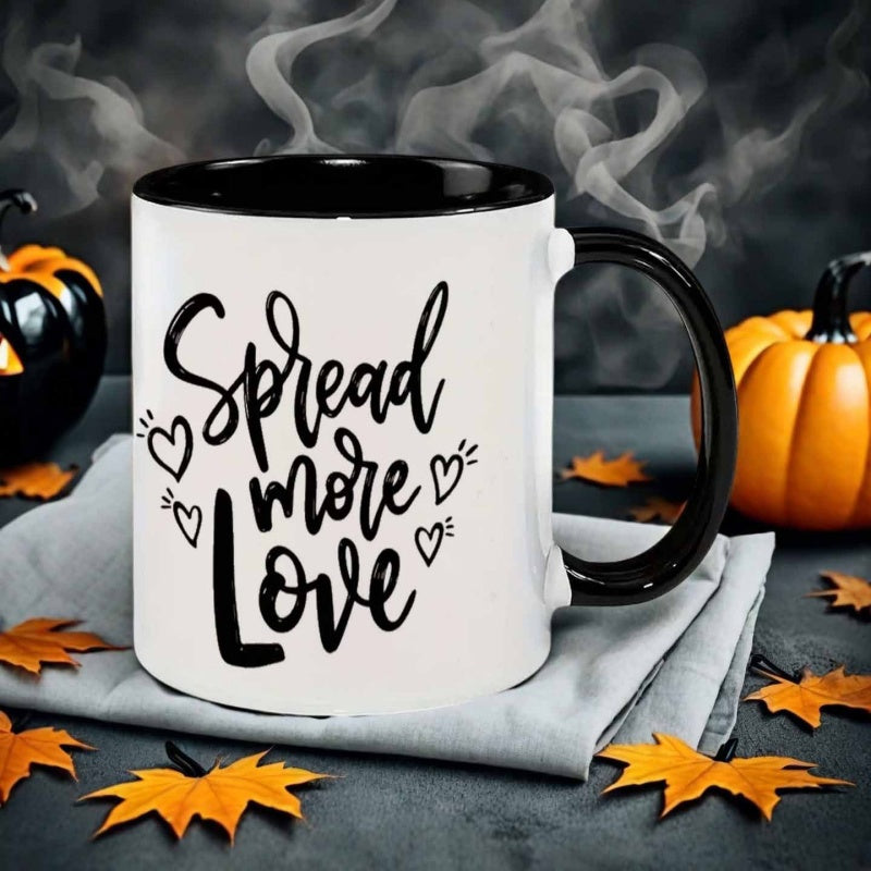 Tailorly Black Accent 11 oz Mug - love heart slogan