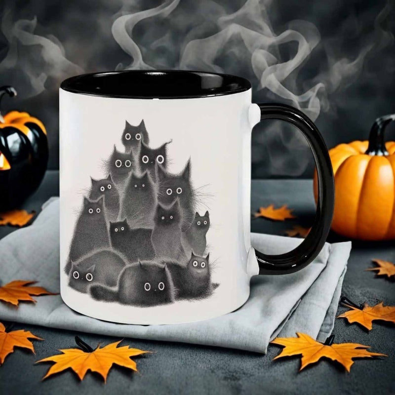 Tailorly Black Accent 11 oz Mug - sketch style big eyes