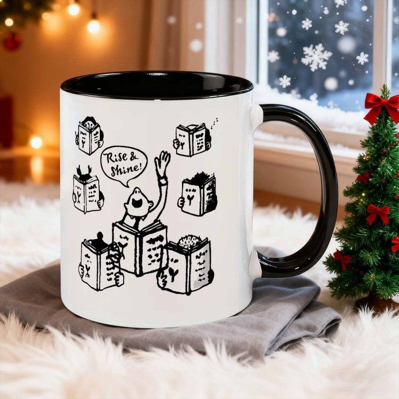 Tailorly Black Accent 11 oz Mug - 1pc 11 ounces and ceramic mug cup for coffee or water retains reusable dishwasher safe versatile great for fans