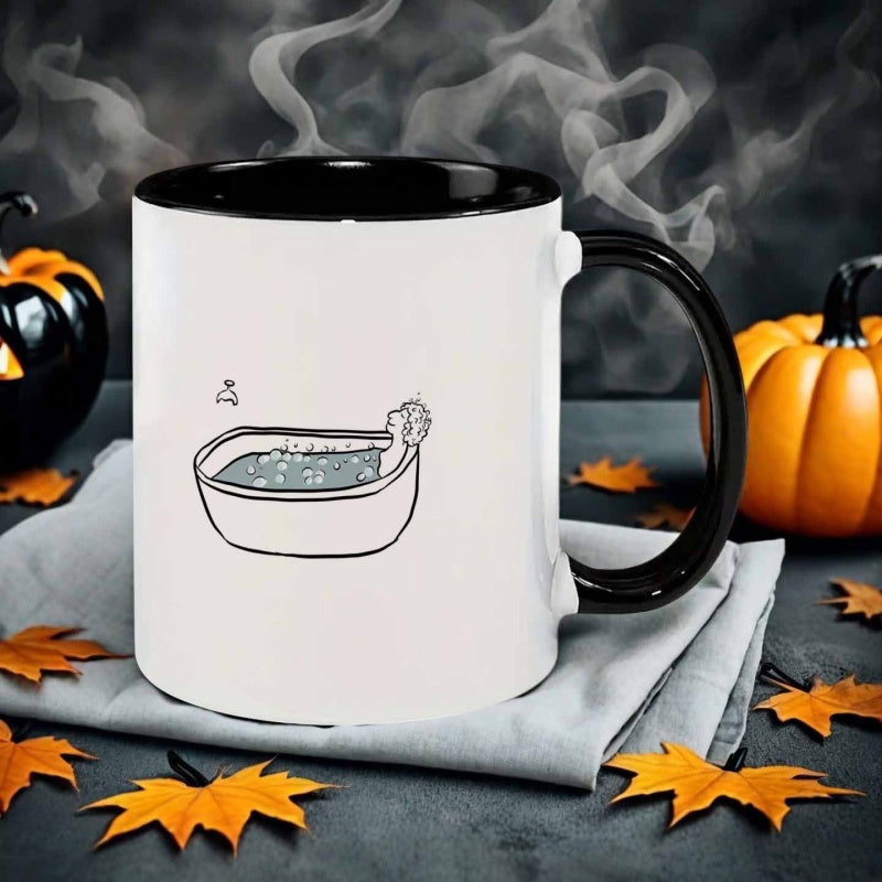 Tailorly Black Accent 11 oz Mug - bathtub with bubbles