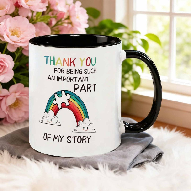 Tailorly Black Accent 11 oz Mug - colorful puzzle