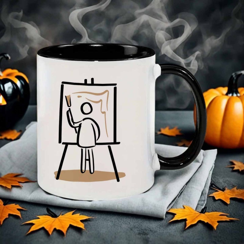 Tailorly Black Accent 11 oz Mug - person painting